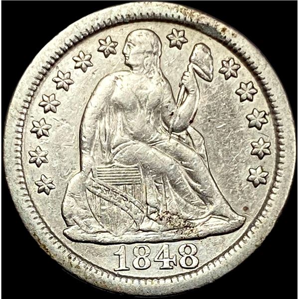 1848 Seated Liberty Dime NEARLY UNCIRCULATED