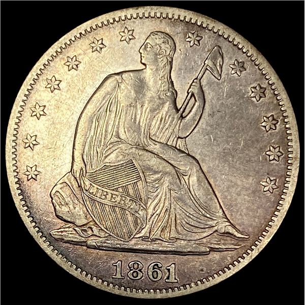 1861 Seated Liberty Half Dollar CLOSELY  UNCIRCULATED