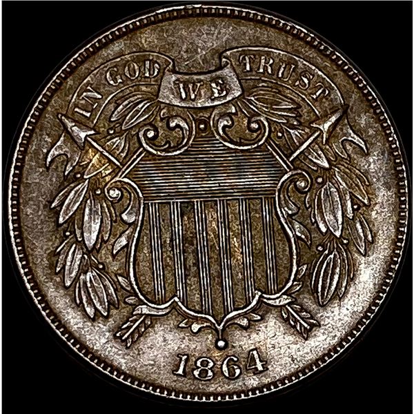 1864 Two-Cent Piece CHOICE AU