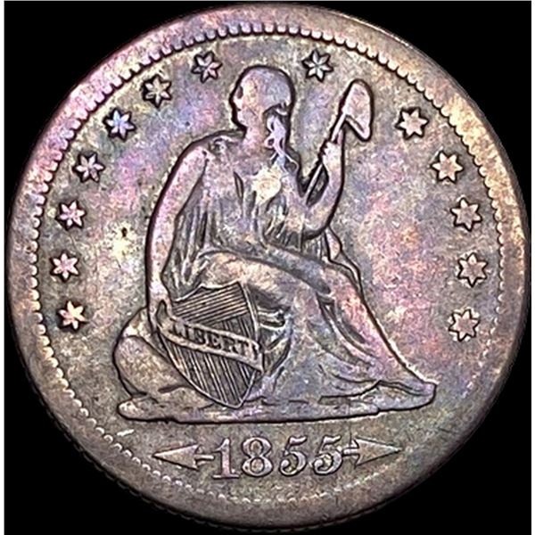 1855-S Arrows Seated Liberty Quarter NICELY CIRCULATED