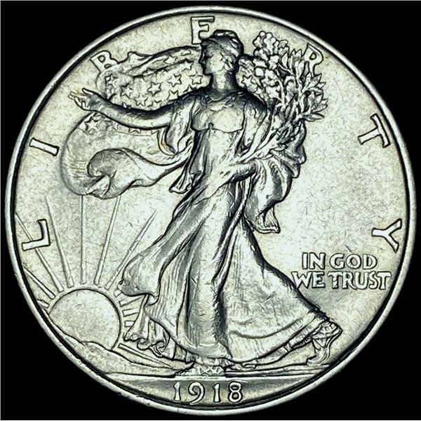 1918 Walking Liberty Half Dollar CHOICE AU