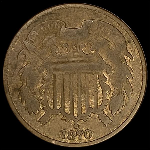 1870 Bronze Two-Cent Piece LIGHTLY CIRCULATED