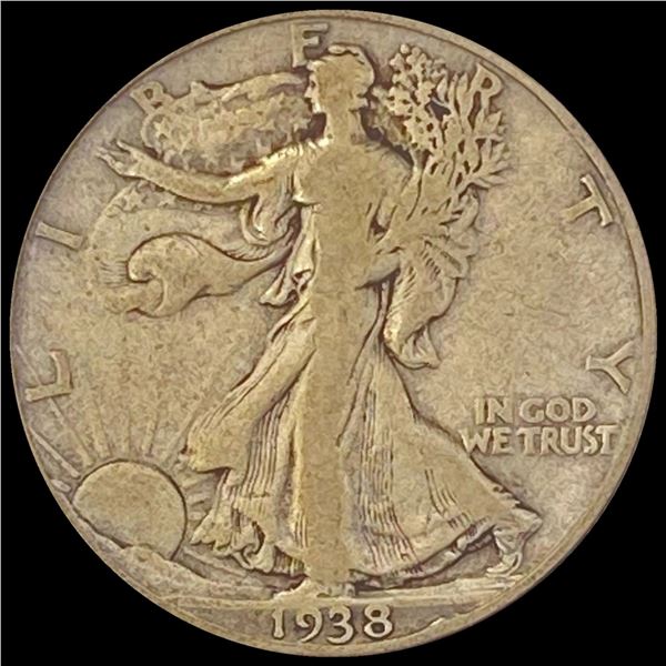 1938-D Walking Liberty Half Dollar LIGHTLY CIRCULATED