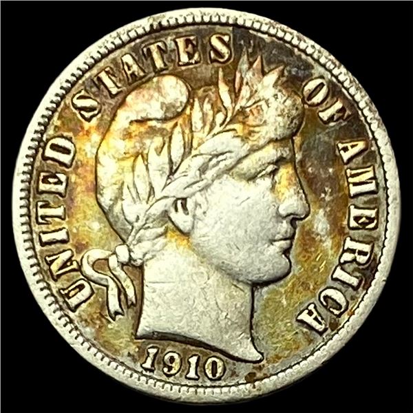 1910-S Silver Barber Dime LIGHTLY CIRCULATED