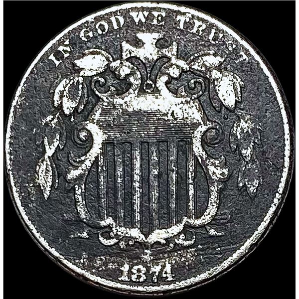 1874 Shield Nickel NICELY CIRCULATED