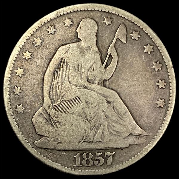 1857 Seated Liberty Half Dollar NICELY  CIRCULATED