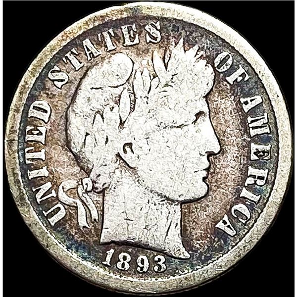1893-S Silver Barber Dime NICELY CIRCULATED