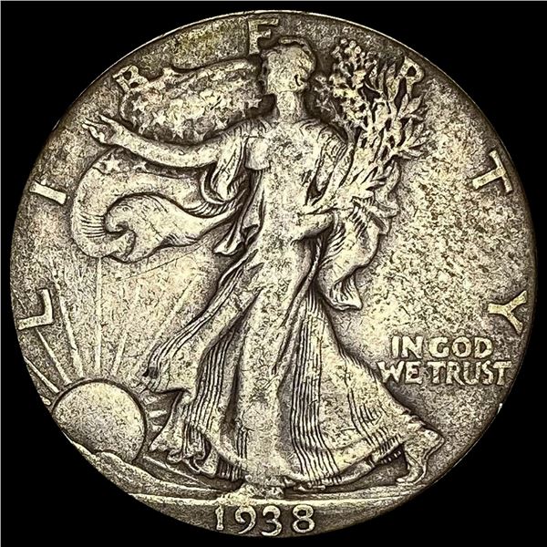 1938 Silver Half Dollar Walking Liberty LIGHTLY CIRCULATED