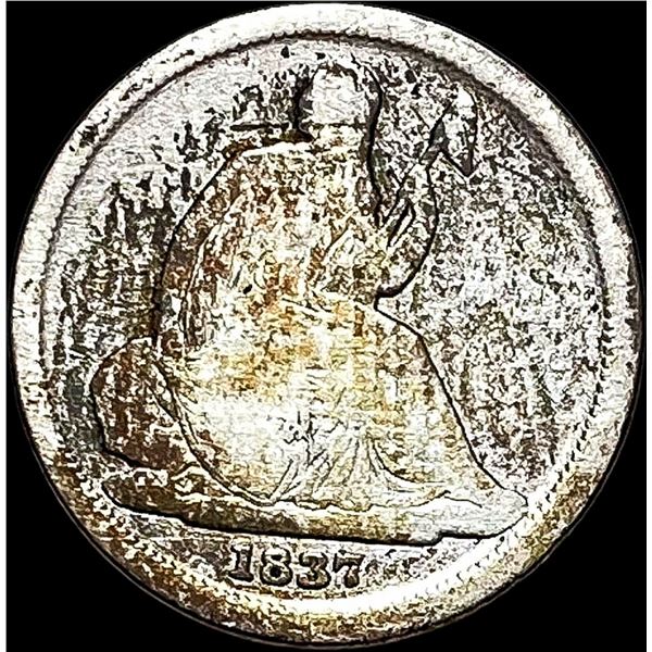 1837 Seated Liberty Dime No Stars NICELY  CIRCULATED