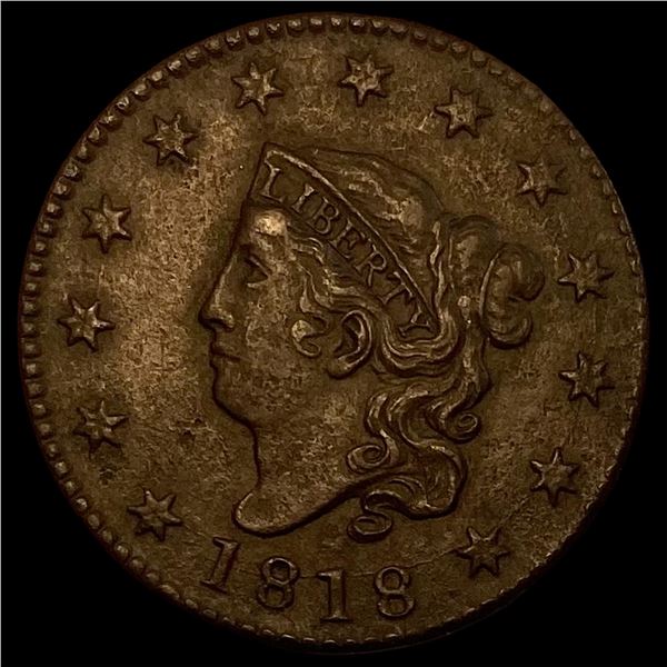 1818 Coronet Head Large Cent NEARLY  UNCIRCULATED