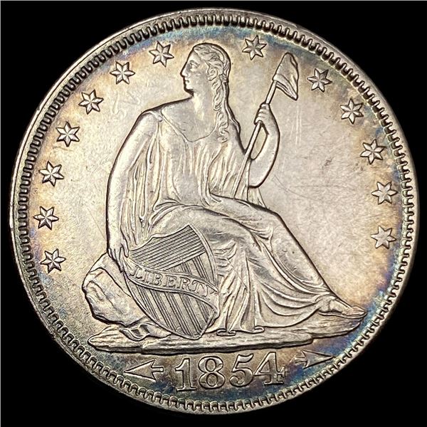 1854 Arrows Seated Liberty Half Dollar CHOICE  BU