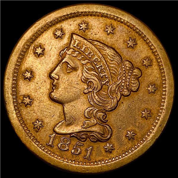 1851 Braided Hair Large Cent CLOSELY  UNCIRCULATED
