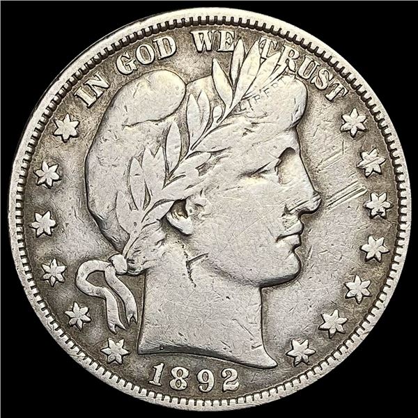 1892-S Silver Half Dollar (Barber) NICELY CIRCULATED