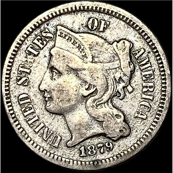 1879 Nickel Three-Cent Piece LIGHTLY  CIRCULATED