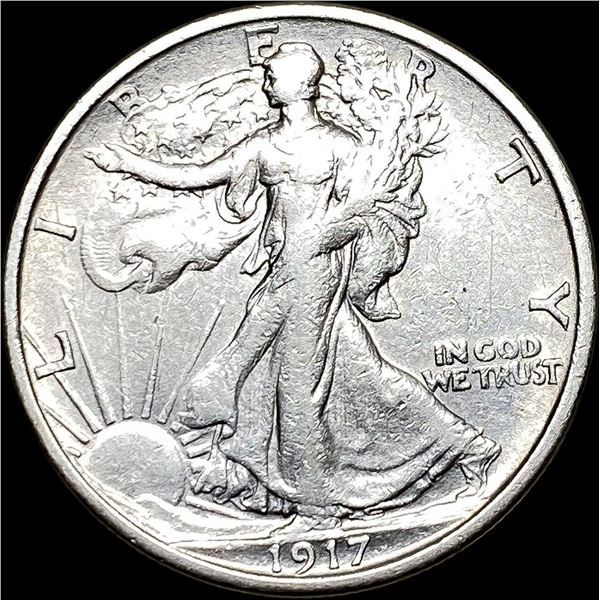 1917-S Walking Liberty Half Dollar NEARLY  UNCIRCULATED