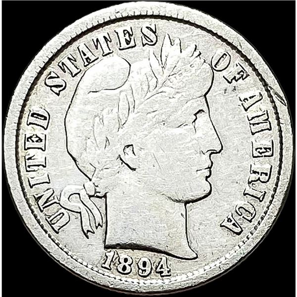 1894 Silver Barber Dime LIGHTLY CIRCULATED