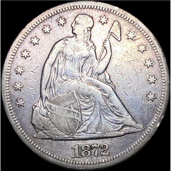 1872 Liberty Seated Silver Dollar ABOUT UNCIRCULATED