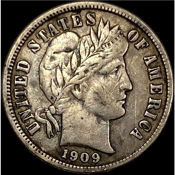 1909-S Silver Barber Dime LIGHTLY CIRCULATED