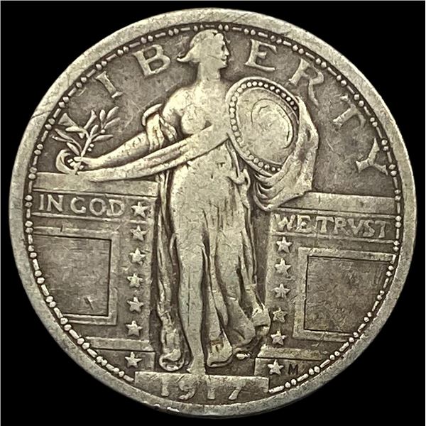 1917 Type 1 Standing Liberty Quarter LIGHTLY  CIRCULATED