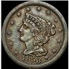 1853 Braided Hair Half Cent CLOSELY  UNCIRCULATED