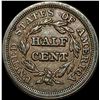Image 2 : 1853 Braided Hair Half Cent CLOSELY  UNCIRCULATED