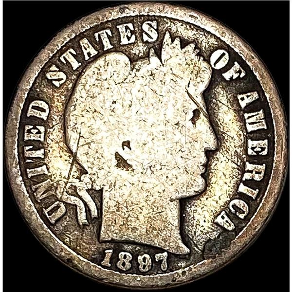 1897-S Silver Barber Dime NICELY CIRCULATED