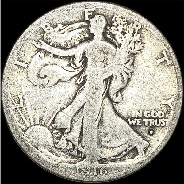 1916-S Walking Liberty Half Dollar NICELY CIRCULATED