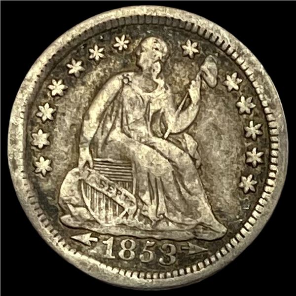 1853-O Arrows Seated Liberty Half Dime NEARLY  UNCIRCULATED