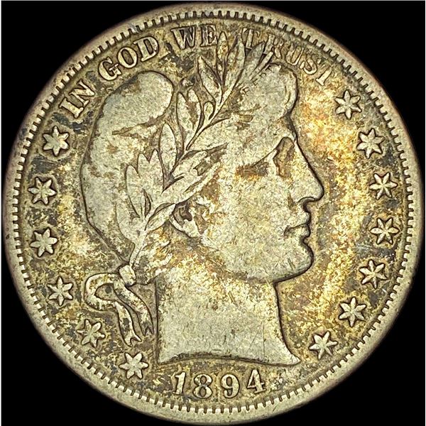 1894-S Silver Barber Half Dollar LIGHTLY  CIRCULATED