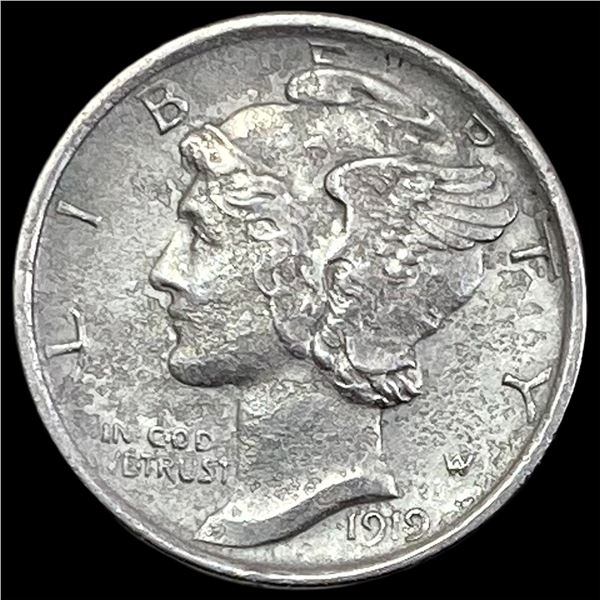1919-D Silver Mercury Dime CLOSELY  UNCIRCULATED