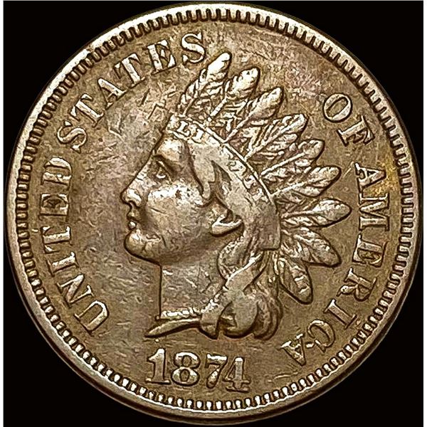 1874 Indian Head Cent LIGHTLY CIRCULATED