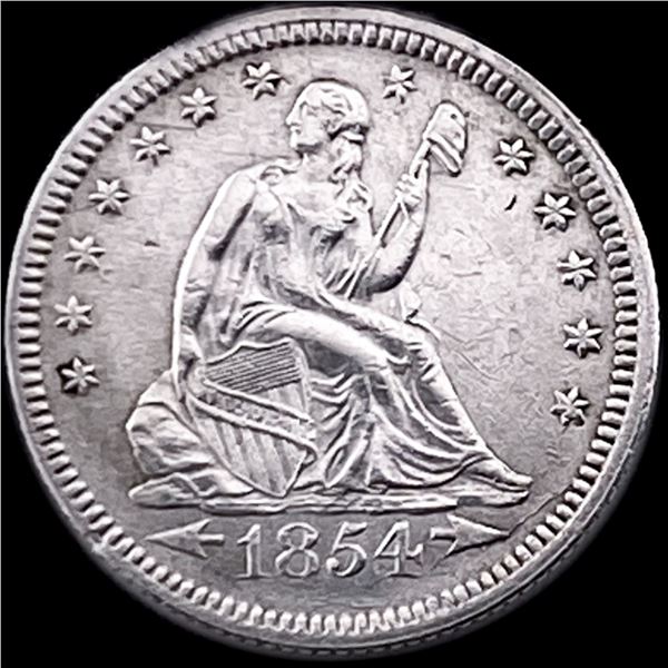 1854 Arrows Seated Liberty Quarter CLOSELY UNCIRCULATED