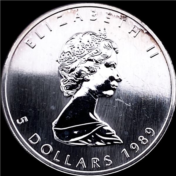 1989 Silver 1 oz Canadian Maple Leaf SUPERB GEM BU