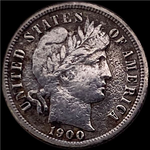 1900-S Silver Barber Dime NICELY CIRCULATED