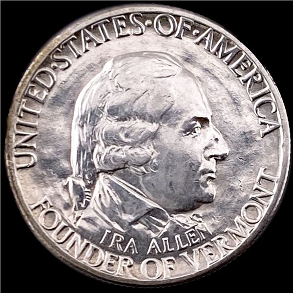 1927 Silver Battle of Bennington Half Dollar CLOSELY UNCIRCULATED