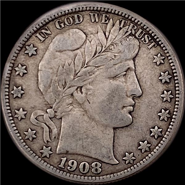 1908-D Silver Barber Half Dollar LIGHTLY CIRCULATED