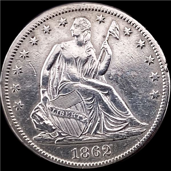 1862-S Silver Half Dollar CLOSELY UNCIRCULATED