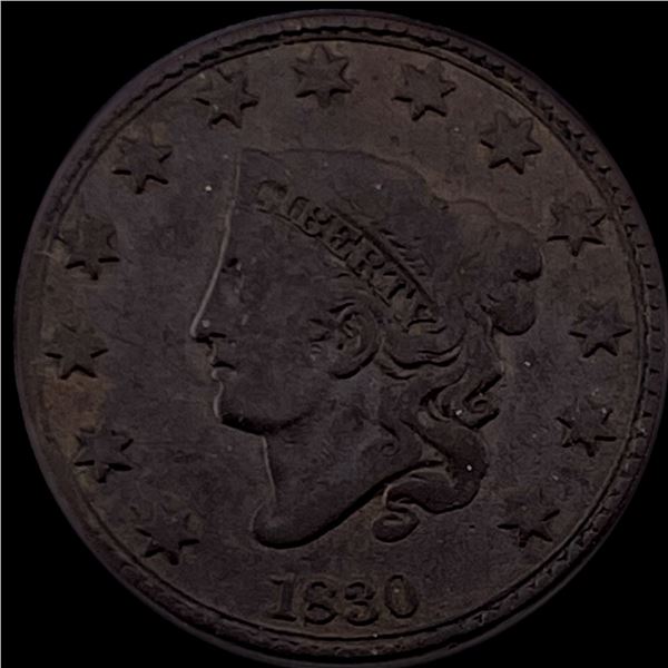 1830 Coronet Head Large Cent NICELY CIRCULATED