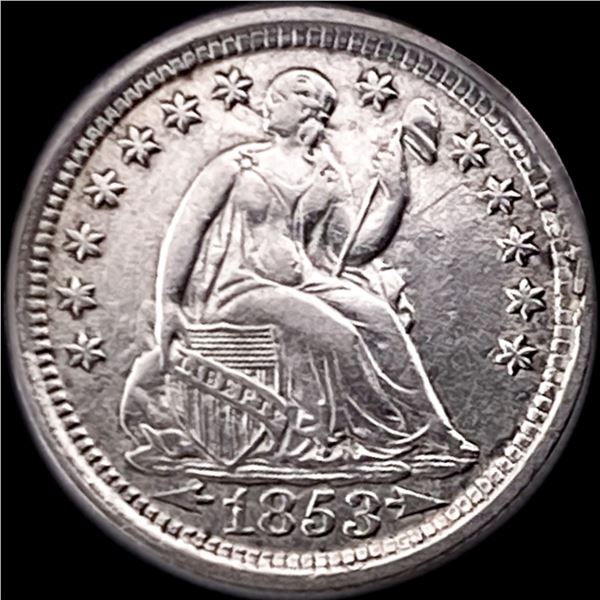 1853 Arrows Seated Liberty Half Dime NEARLY UNCIRCULATED