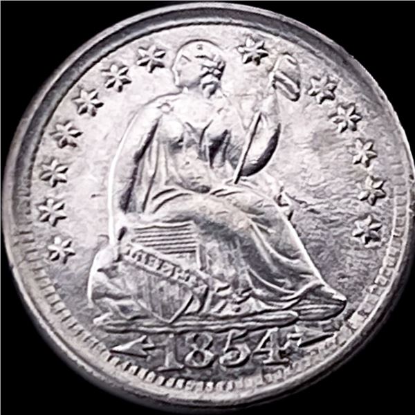1854 Arrows Seated Liberty Half Dime CLOSELY UNCIRCULATED