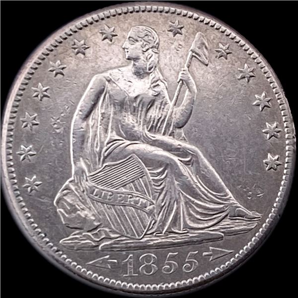 1855-O Silver Seated Liberty Half Dollar CLOSELY UNCIRCULATED