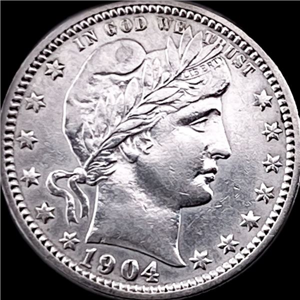 1904-S Silver Barber Quarter CLOSELY UNCIRCULATED