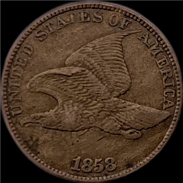 1858 Copper-Nickel Flying Eagle Cent NEARLY UNCIRCULATED
