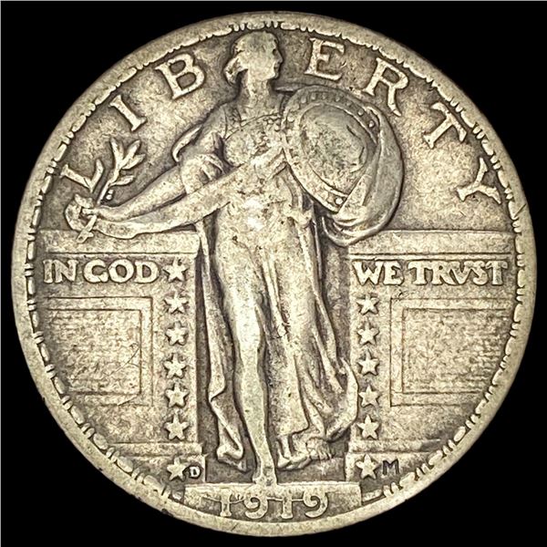 1919-D Silver Standing Liberty Quarter NEARLY UNCIRCULATED