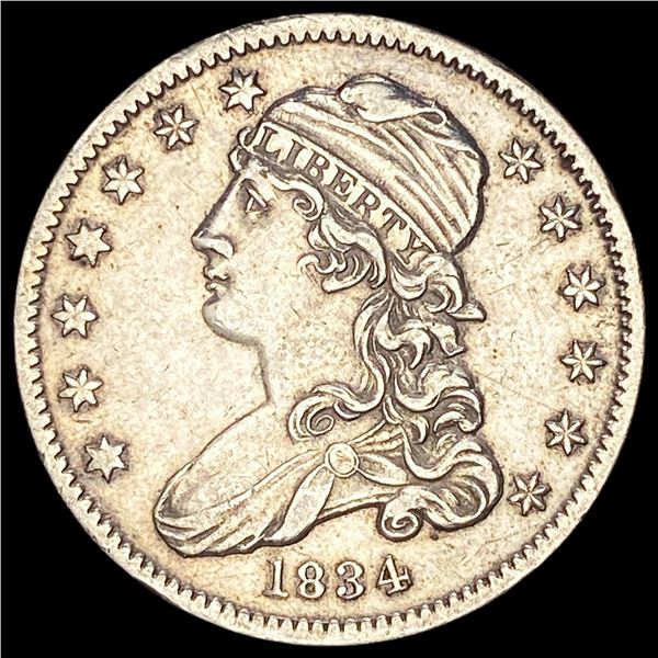 1834 Capped Bust Silver Quarter CLOSELY UNCIRCULATED