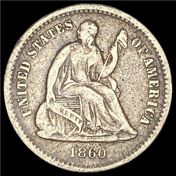 1860-O Silver Half Dime LIGHTLY CIRCULATED