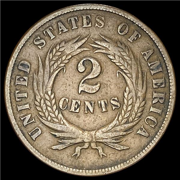 1869 Bronze Two-Cent Piece LIGHTLY CIRCULATED
