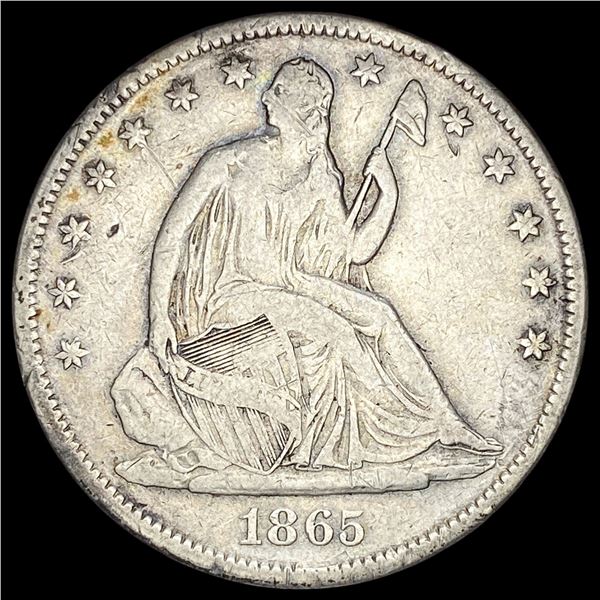 1865-S Silver Half Dollar LIGHTLY CIRCULATED