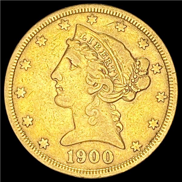 1900 Liberty Head Half Eagle $5 Gold NEARLY UNCIRCULATED