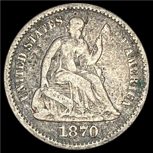 1870 Silver Half Dime LIGHTLY CIRCULATED